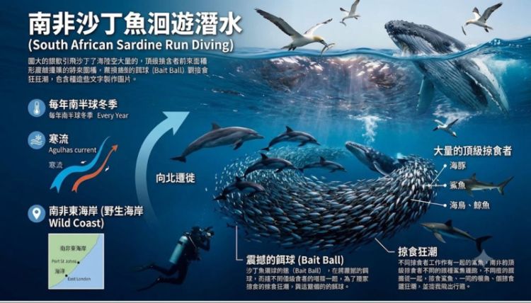 此生必潛！地球最壯觀的海洋遷徙~南非沙丁魚洄遊