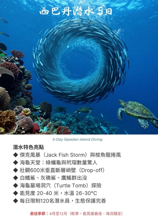 【馬來西亞西巴丹】馬布婆羅潛旅自由行5日(兩人成行不含機票)